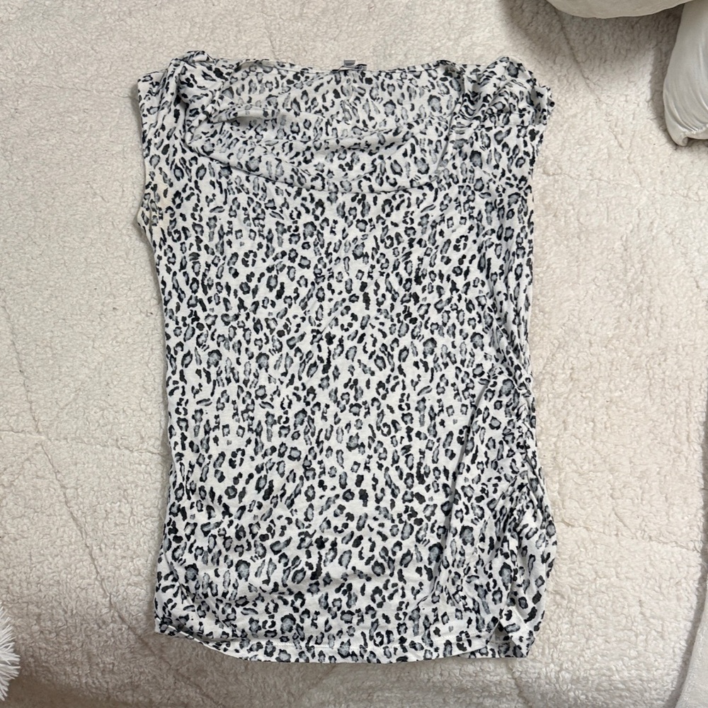 Express Black and White Leopard Print Blouse